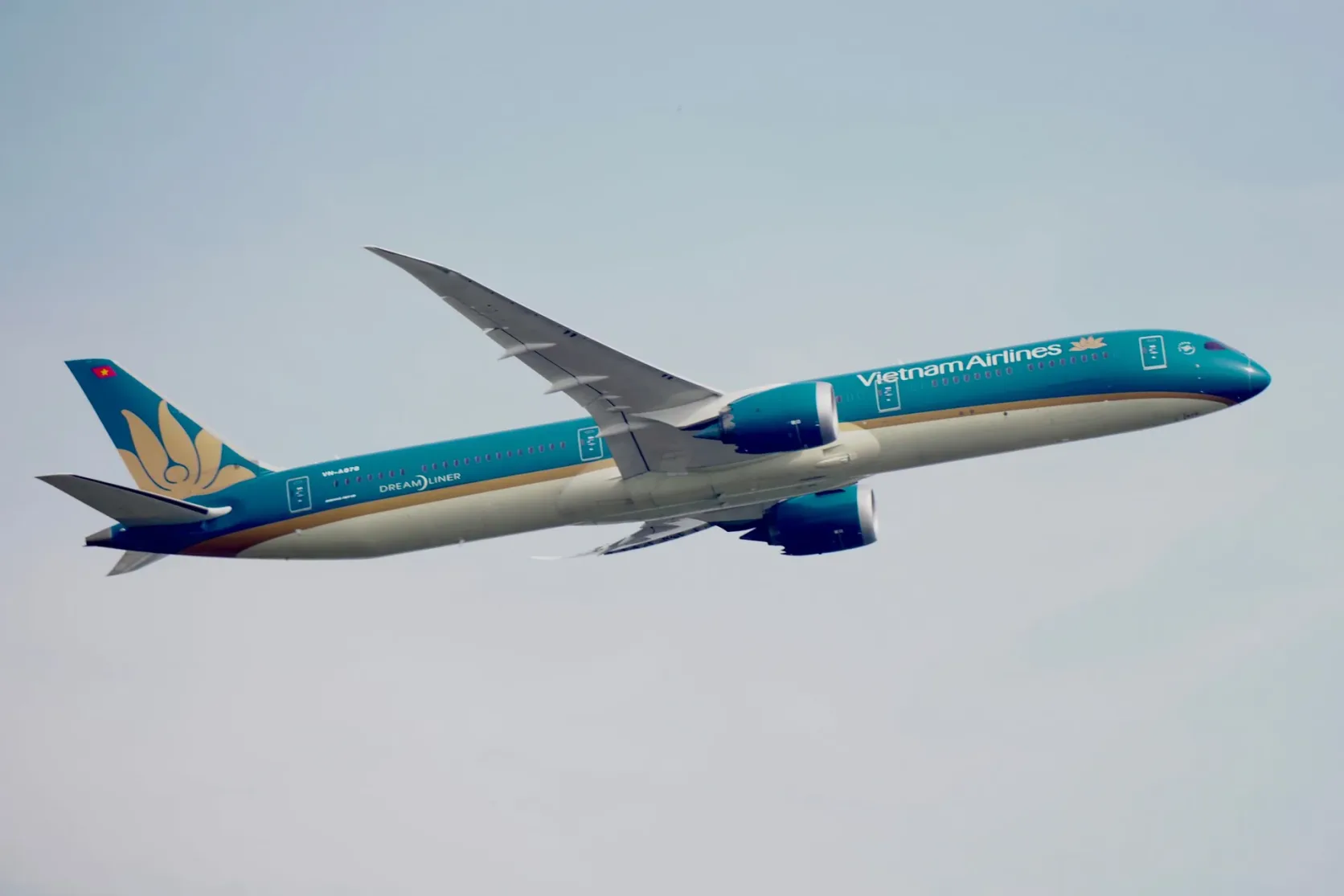 이륙 후 상승하는 Vietnam Airlines 787.