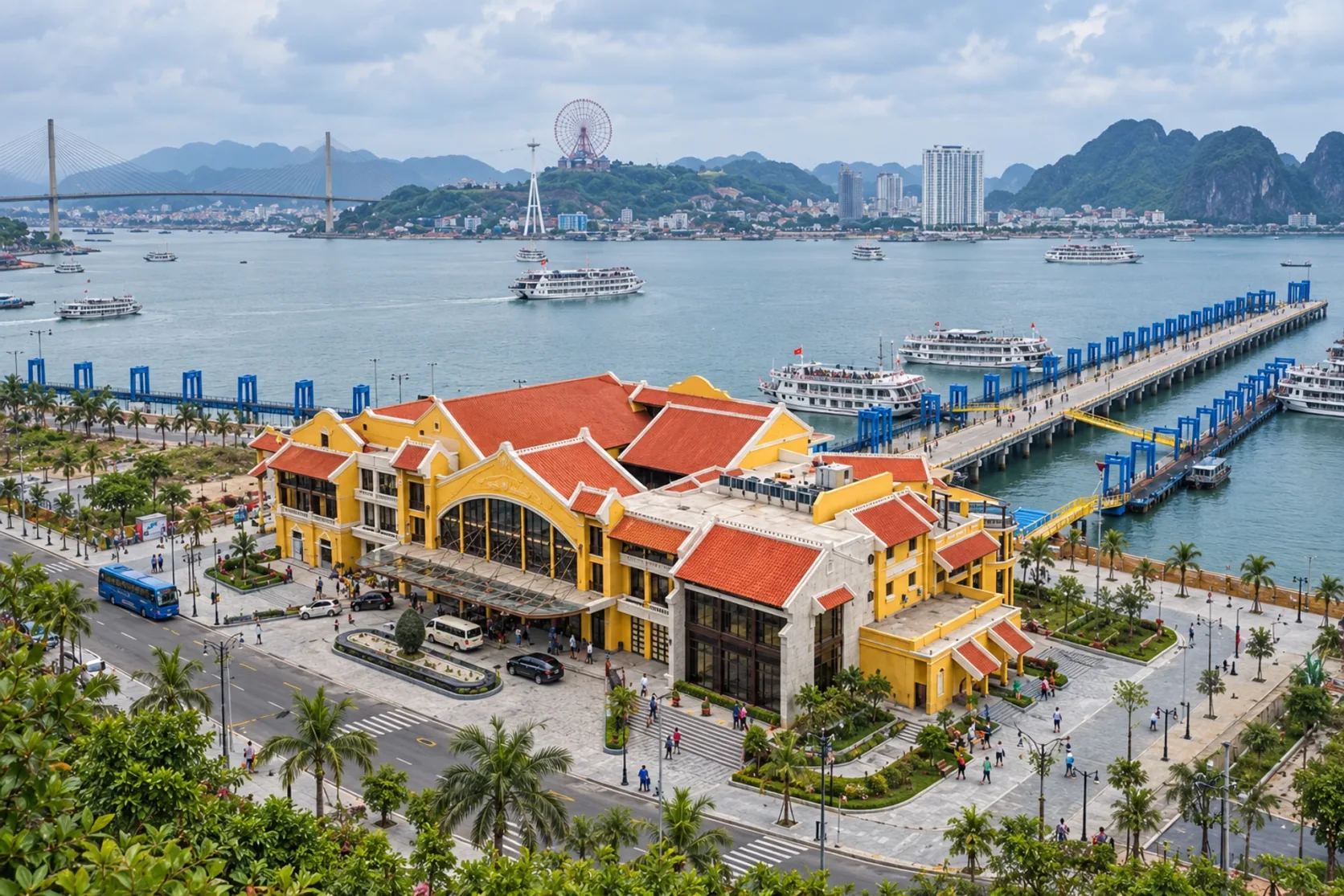 The terminal and pier at Ha Long International Cruise Port in Bãi Cháy.