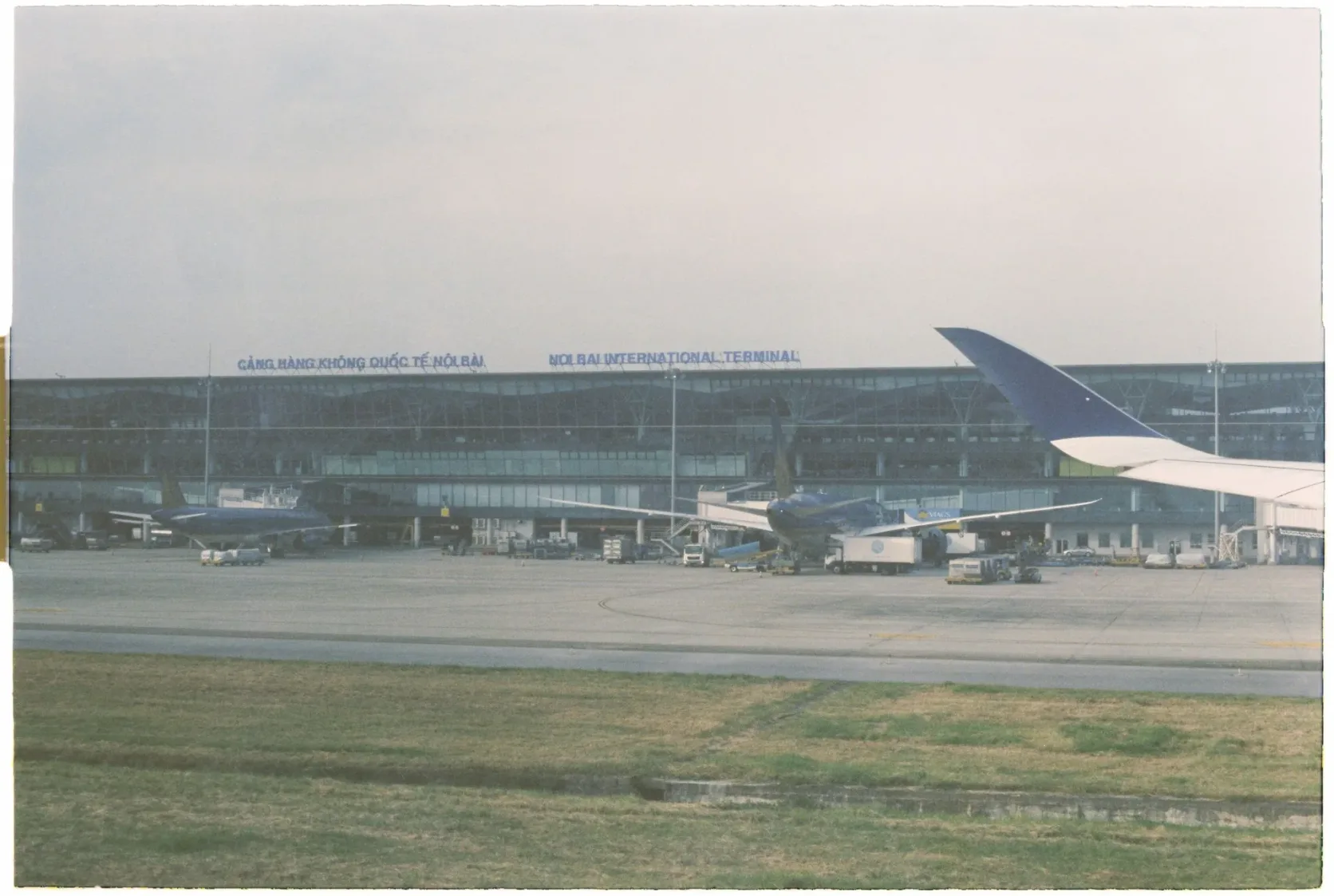 Noi Bai airport's Terminal 2 seen across the airfield in Hanoi.