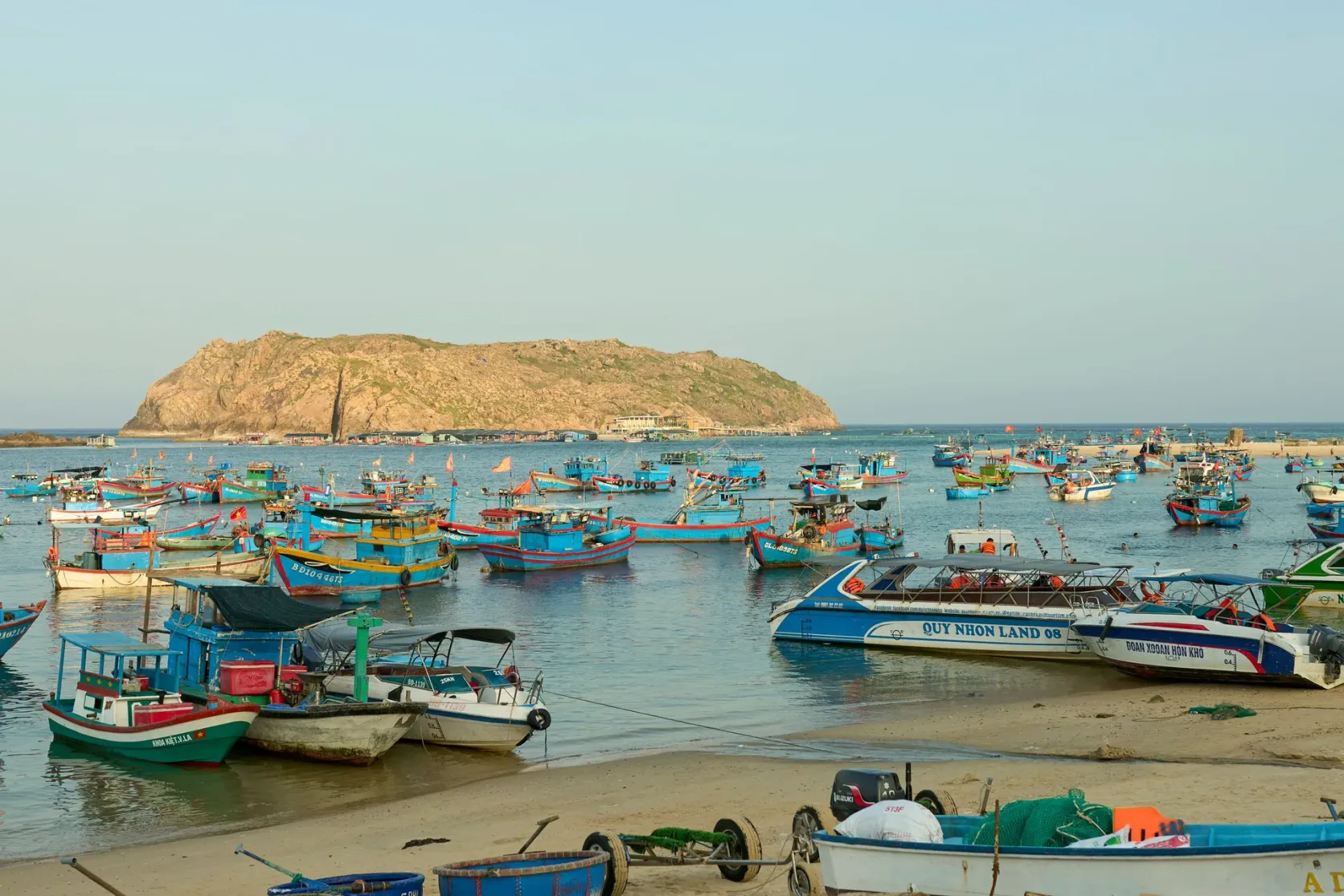 Fishing boats in a bay on the central coast.